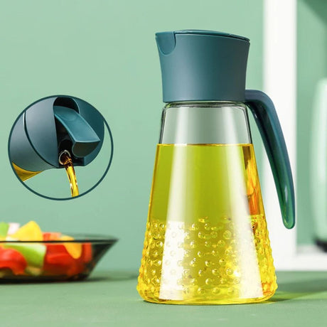 Automatic Oil & Vinegar Dispenser 630ml Lead Free Glass with PP Lid- Furaha Finds Kenya