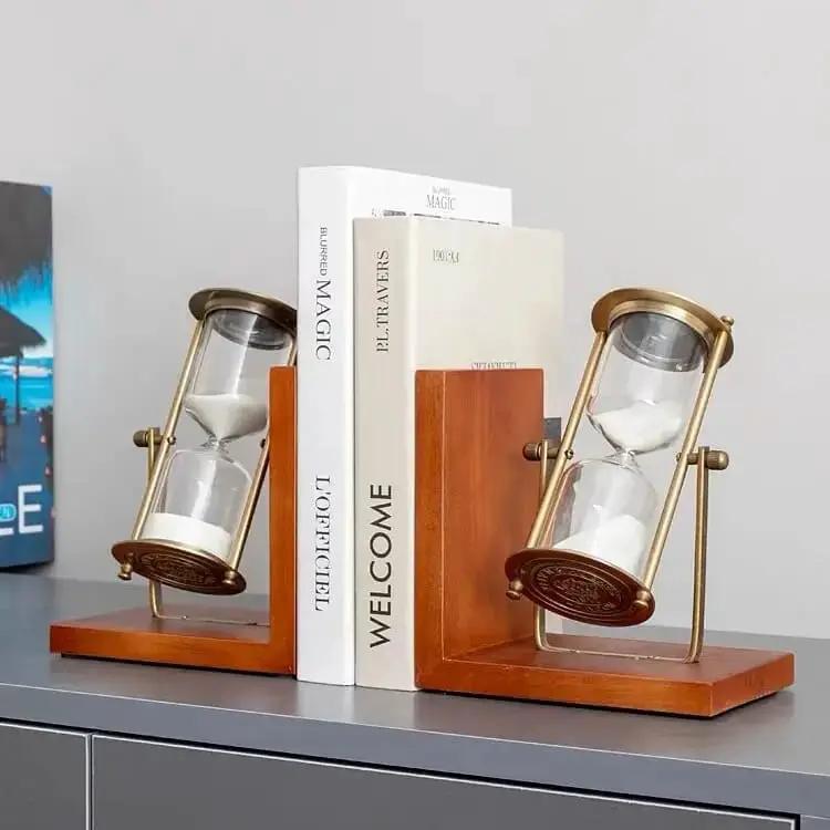 Vintage Wooden Hourglass Bookends Bookend Bookends