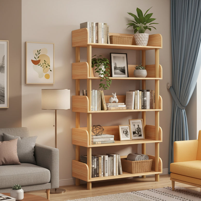 5 Tier Wooden Display Bookshelf Display shelf Shelving