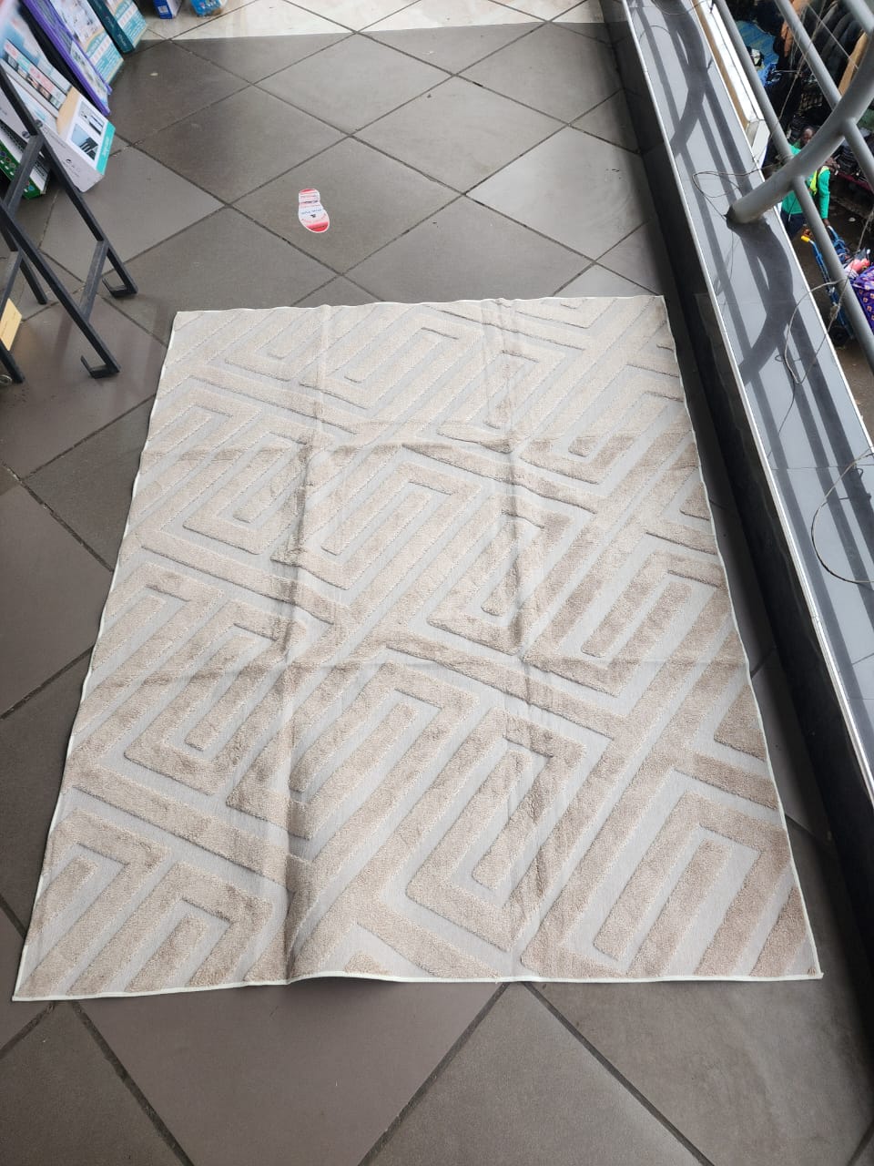 American Carpet in Cream, Beige, and Grey Modern Design