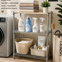 3-Layer Carbon Steel Wooden Top Shelf Kitchen rack Kitchen Cabinets
