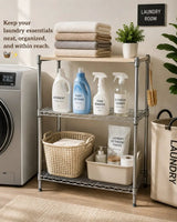3-Layer Carbon Steel Wooden Top Shelf Kitchen rack Kitchen Cabinets