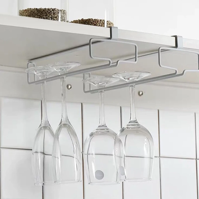 Classy Wine Glass Holder - Stainless Steel Wall Mount Kitchen & Dining Drinkware Holders