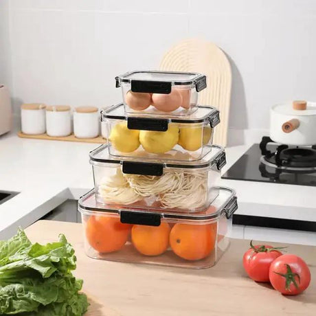4pc Set Transparent Sealed Refrigerator Large Capacity Food Container Set Food containers Food Storage Containers