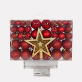 101 Pcs Christmas Tree Decor Balls Set with Star Topper – Red & Gold