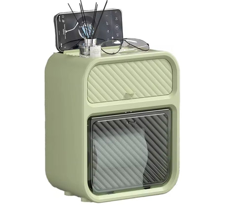 Space-Saving Wall Mounted Tissue Box Holder with Storage Shelves – Drill Free Design