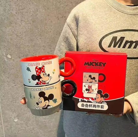 Mickey Cartoon Ceramic Coffee Mugs Set of 2 Premium Quality Drinkware Mugs