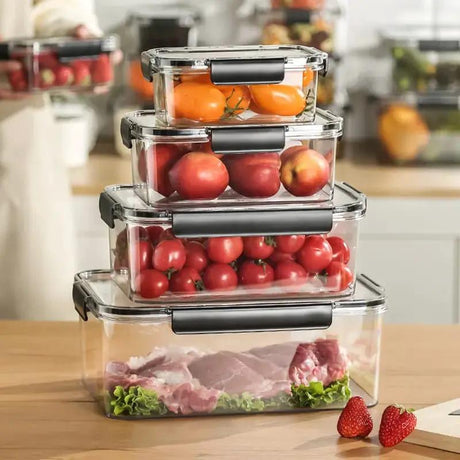 4pc Set Transparent Sealed Refrigerator Large Capacity Food Container Set Food containers Food Storage Containers
