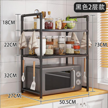 Microwave Shelf Condiment Organizer – Multi-Layer Kitchen Countertop Storage Rack