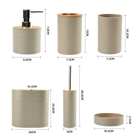 6pcs Bathroom Accessories Set – Elegant Design in Multiple Colors