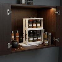 Pull Out Rotating Spice Rack White Space Saving Kitchen Organizer Spice Organizers