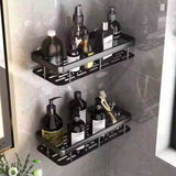 2 pcs Aluminum Alloy Rectangular Shelf with Adhesive Stickers