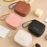 Waterproof Pad Pouch - Brown, Pink & Cream White Travel Accessories Travel Organizer Bags