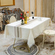 Boho Cotton Linen Tablecloth with Tassels Table cloth Table Runners