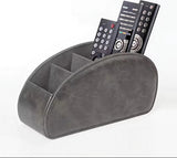 PU Leather Remote Control Holder 5-Compartment Storage Organizer Home & Garden Household Storage Caddies