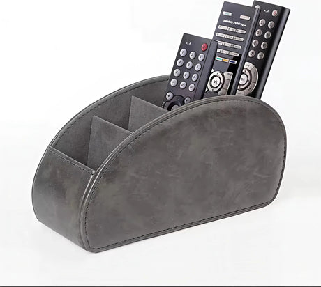 PU Leather Remote Control Holder 5-Compartment Storage Organizer Home & Garden Household Storage Caddies