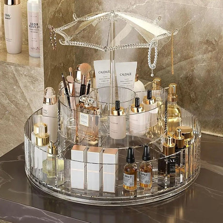 Rotating Umbrella Makeup Organizer Cosmetic Packaging & Containers