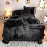 6pcs Luxury Velvet Plush Fluffy Duvet Set 6x6 with Fleece Bedsheet and Pillowcases