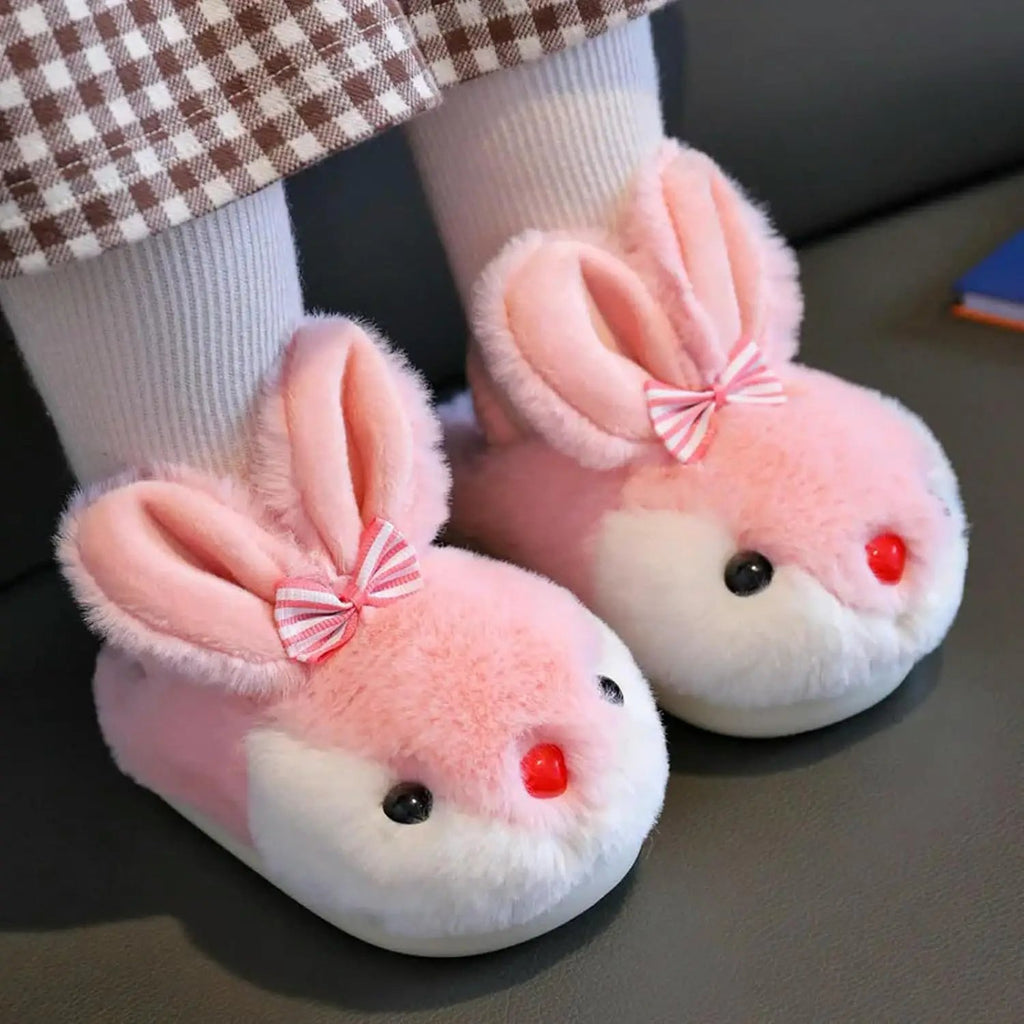Cute Bunny Ears Plush Kids Indoor Slippers Foot wear Slippers