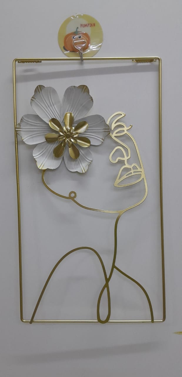 Wall Hanging Gold Plated Metallic Flower Decoration – Rectangular, Round, and Square