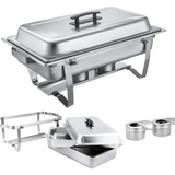Stainless Steel Rolltop Chafing Dish with Glass Window 9L Double Pan for Buffet and Catering