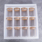 12pcs Glass Spice Jar Set with Bamboo Airtight Lids 200ml
