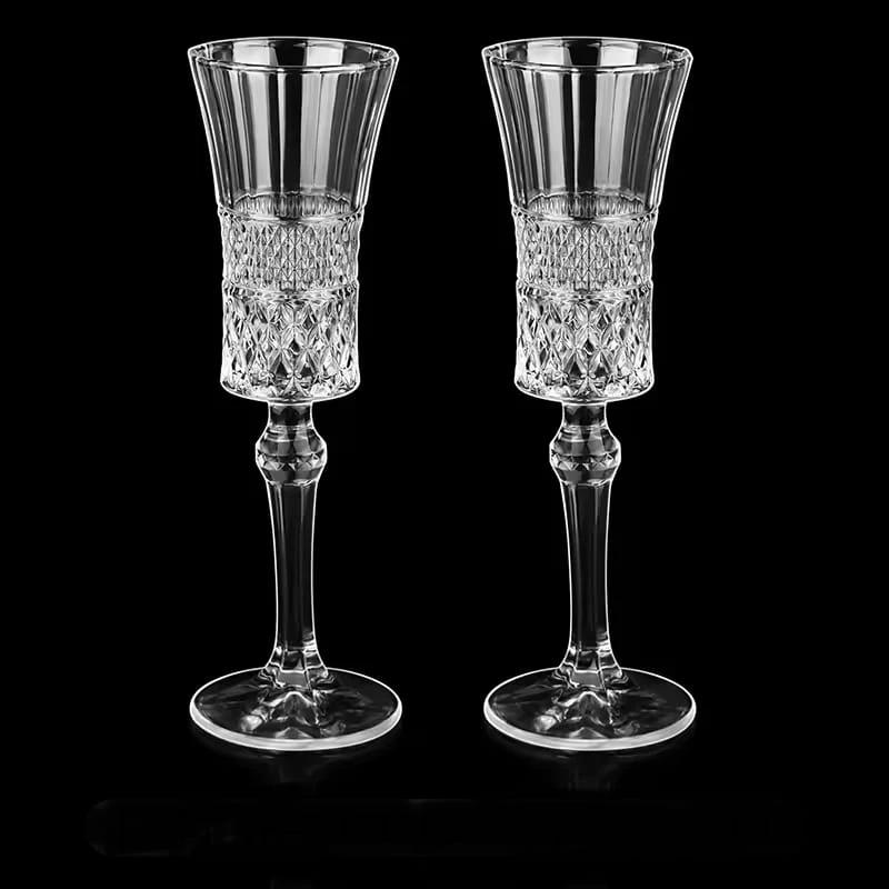Pure Crystal Goblet Champagne Flute Glass - Set of 6 Pure Crystal Champagne Flute Glass