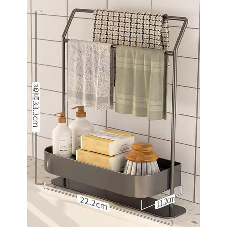 Carbon Steel Sink Caddy for Organizing Sponges and Dish Brushes in the Kitchen- Furaha Finds Kenya