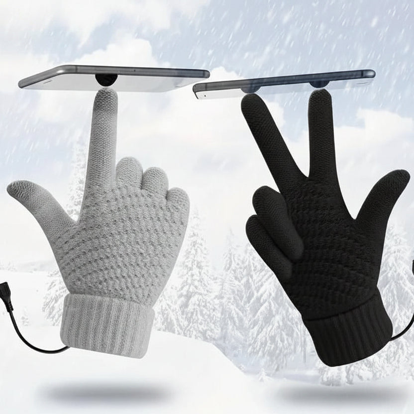 USB Heated Touchscreen Knit Gloves Winter gloves Gloves & Mittens