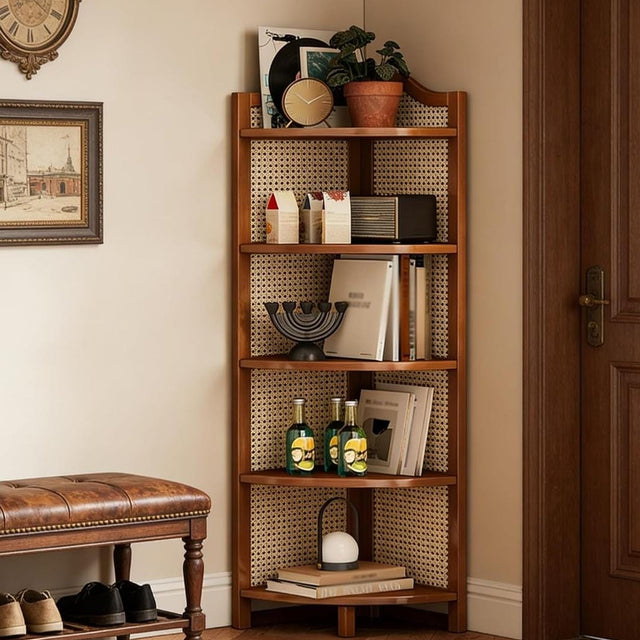 5-Tier Bamboo Corner Shelf Corner shelf Corner Bookcases & Shelves