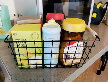Metal Wire Storage Basket with Handle Wrought Iron Art Organizer for Fruits, Snacks & Sundries Versatile Storage for Kitchen, Bathroom.- Furaha Finds Kenya