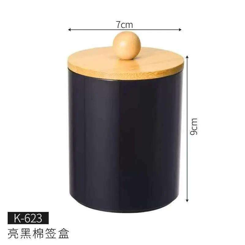 Alloy Swab Storage Container Bamboo Lid For Tidy Spaces Storage Containers Household Storage Containers