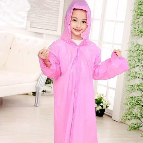 Children Hooded EVA Raincoat Long Waterproof Design