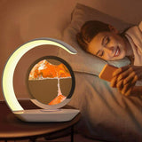 Night Light 3D Moving Sand Art LED Lamp – USB Bedside and Desk Sandscape