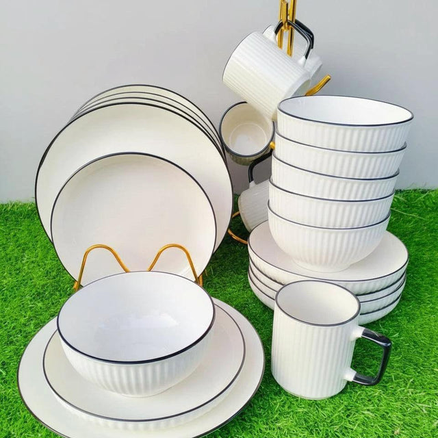 24-Piece Japanese Dinner Set – Plates, Side Plates, Bowls & Mugs Japanese dinner set