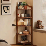 5-Tier Bamboo Corner Shelf Corner shelf Corner Bookcases & Shelves