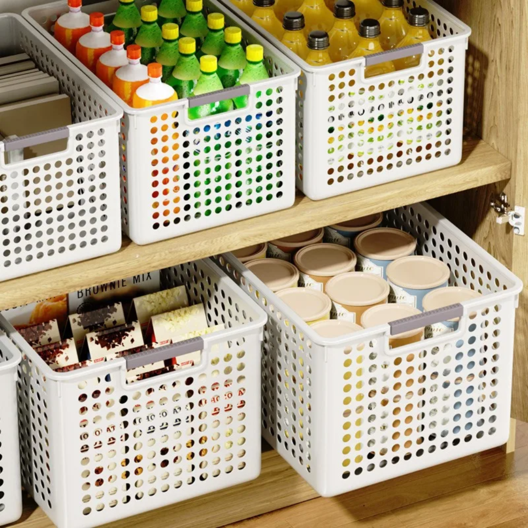 Multipurpose Storage Baskets | 30x12x15 cm | White & Black