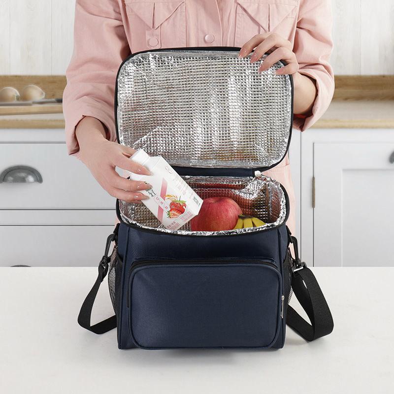 Thermal Insulated Lunch Bag Cooler Bag Waterproof Oxford Fabric 26x17x22cm