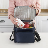 Thermal Insulated Lunch Bag Cooler Bag Waterproof Oxford Fabric 26x17x22cm