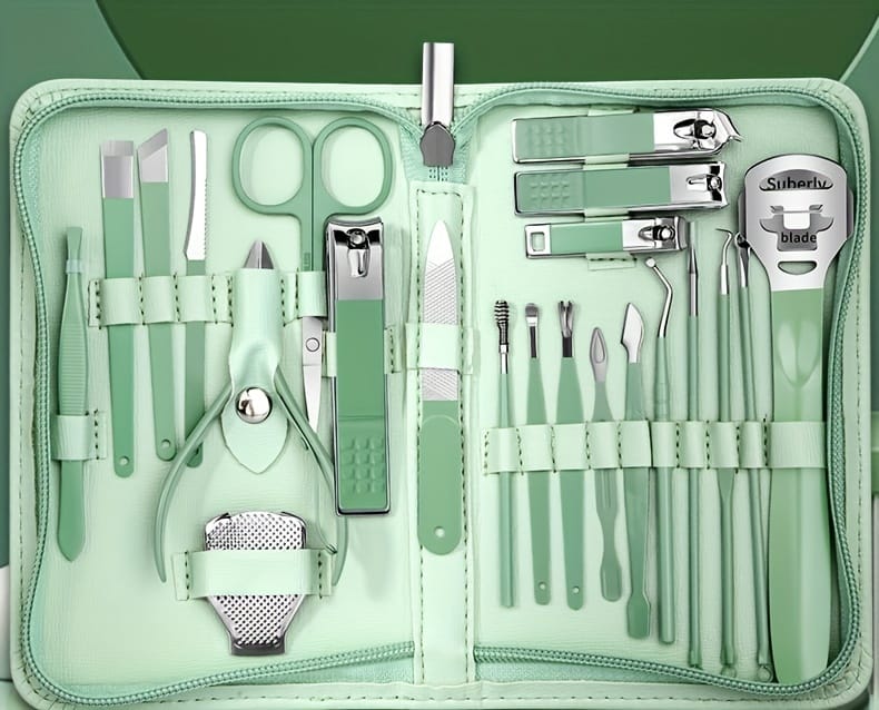 30pcs Multicoloured Nail Clipper Set with Leather Case – Complete Grooming Kit- Furaha Finds Kenya