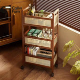 3-Tier Bamboo Slim Organiser Trolley Rolling trolley Utility & Storage Carts