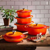 Heavy Duty Enamel Cast Iron Cooking Pots Casseroles, Frying Pan, Grill Pan & Baking Tray in Multiple Colours