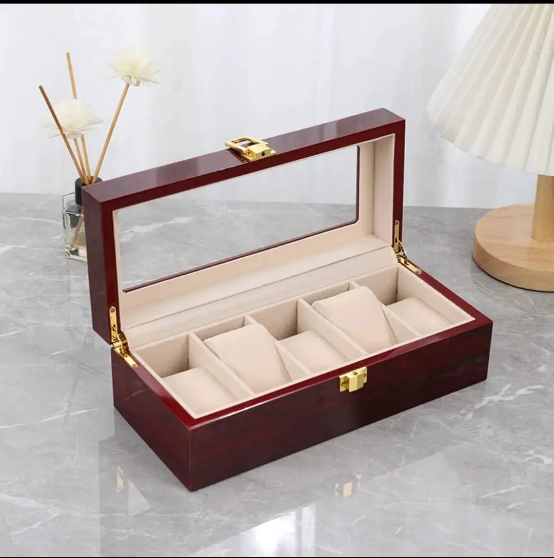 Luxury Glossy Wooden Watch Box Watch Accessories