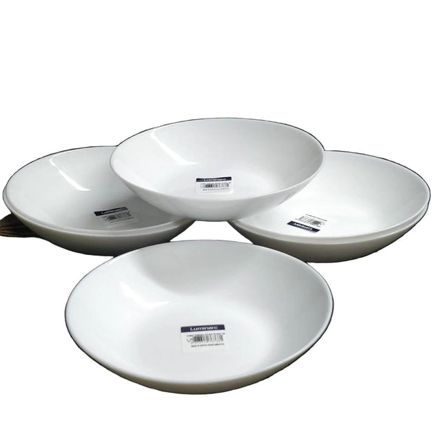 Luminarc Diwali White Soup Plates – 20cm Opal Glass Set of 6 Luminarc plate Uncategorized