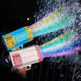 Rechargeable Bubble Gun for Outdoor Fun Available in Pink Purple Blue