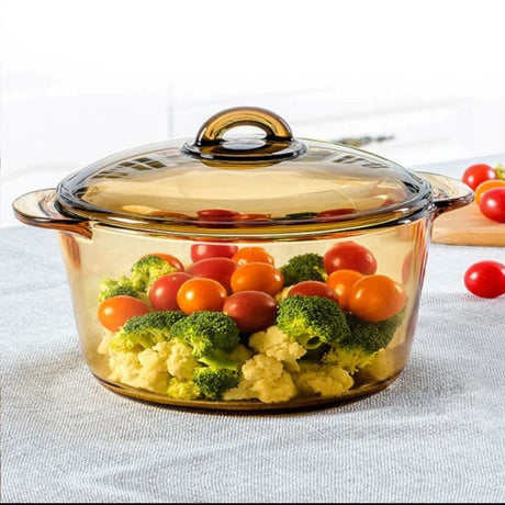 Borosilicate Glass Serving Pot with Gold Finish 2.5L Kitchen appliances