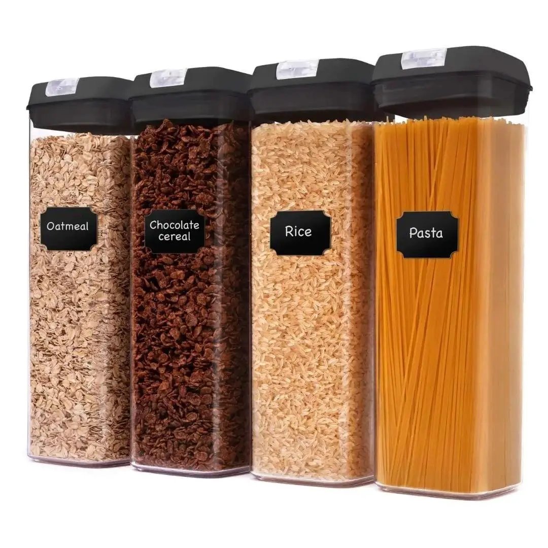 Acrylic Food Containers Set 4pc 1.9L Airtight Pantry Storage Containers Food Storage Containers