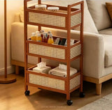 3-Tier Bamboo Slim Organiser Trolley Rolling trolley Utility & Storage Carts