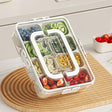 10-Compartment Clear Fridge Storage Box with Lid & Carry Handle Food Storage Containers