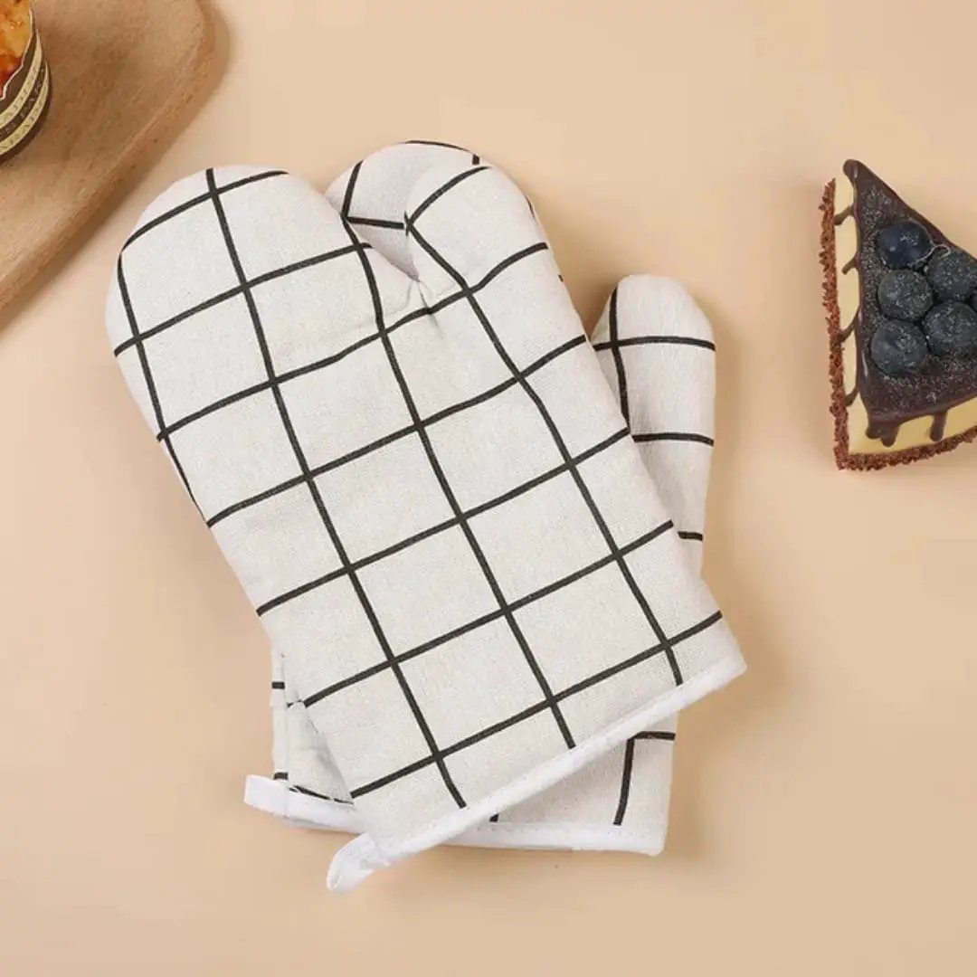 Cotton Linen Heat Resistant Oven Gloves Oven gloves Oven Mitts